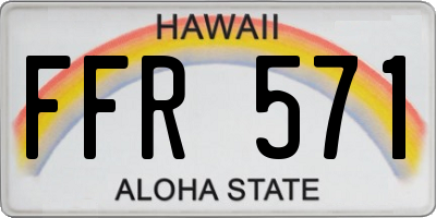 HI license plate FFR571