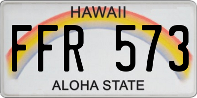 HI license plate FFR573