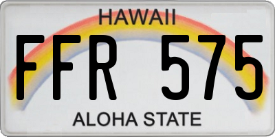 HI license plate FFR575