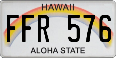 HI license plate FFR576