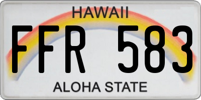 HI license plate FFR583