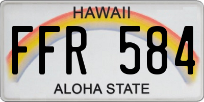 HI license plate FFR584