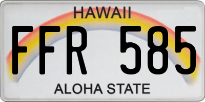 HI license plate FFR585