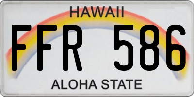 HI license plate FFR586