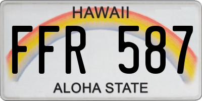 HI license plate FFR587