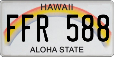 HI license plate FFR588