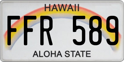 HI license plate FFR589