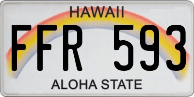 HI license plate FFR593