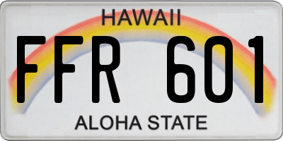 HI license plate FFR601