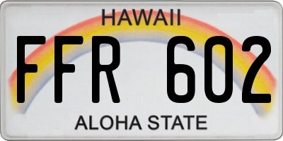 HI license plate FFR602