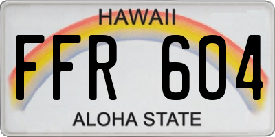 HI license plate FFR604