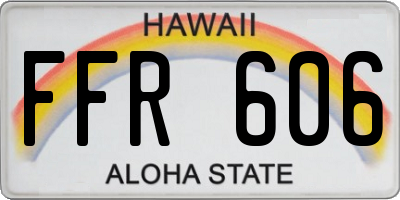 HI license plate FFR606