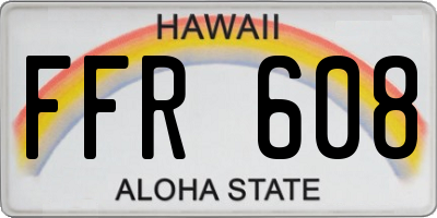 HI license plate FFR608