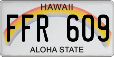 HI license plate FFR609
