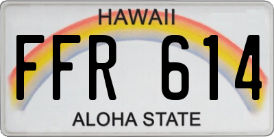 HI license plate FFR614