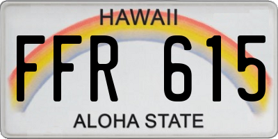HI license plate FFR615