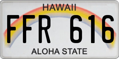 HI license plate FFR616
