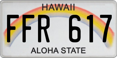 HI license plate FFR617