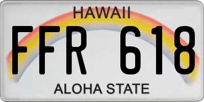 HI license plate FFR618