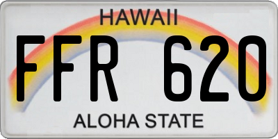 HI license plate FFR620