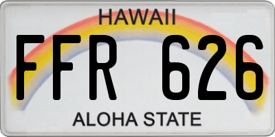 HI license plate FFR626