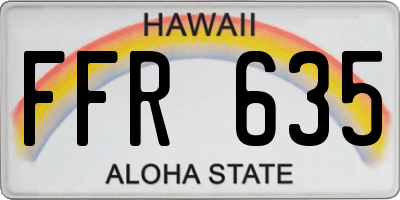 HI license plate FFR635