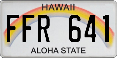 HI license plate FFR641