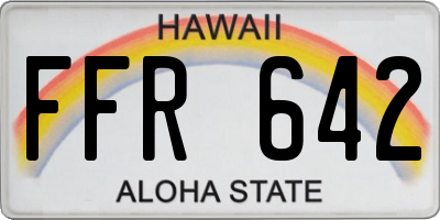 HI license plate FFR642