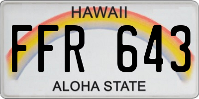 HI license plate FFR643