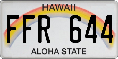HI license plate FFR644