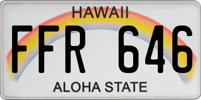 HI license plate FFR646