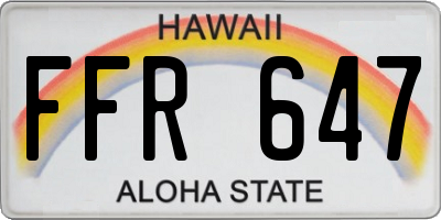 HI license plate FFR647