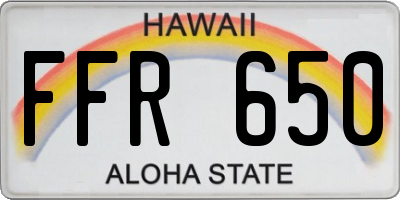 HI license plate FFR650