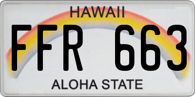 HI license plate FFR663