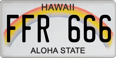HI license plate FFR666