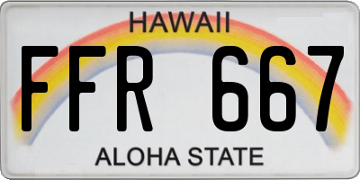 HI license plate FFR667