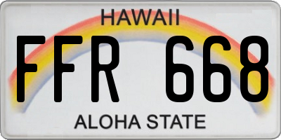 HI license plate FFR668