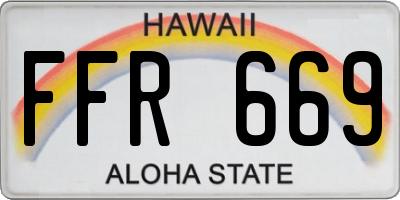 HI license plate FFR669