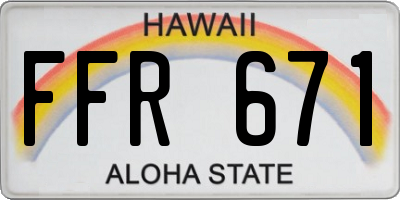 HI license plate FFR671