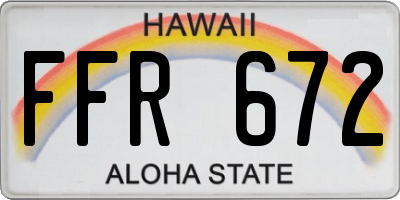 HI license plate FFR672