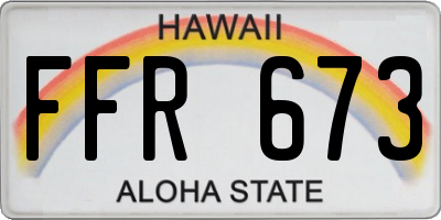 HI license plate FFR673