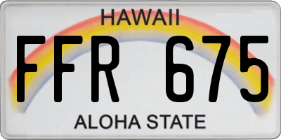 HI license plate FFR675