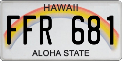 HI license plate FFR681
