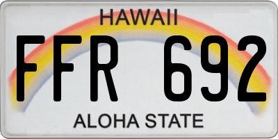 HI license plate FFR692