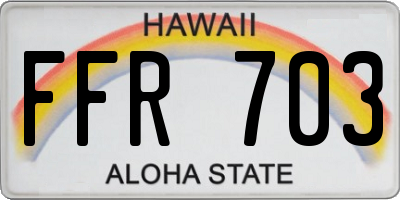 HI license plate FFR703
