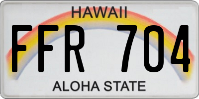 HI license plate FFR704