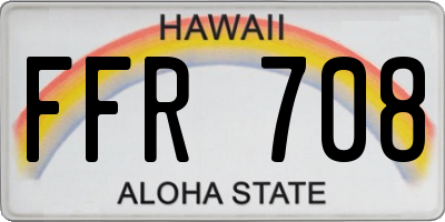 HI license plate FFR708