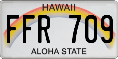 HI license plate FFR709