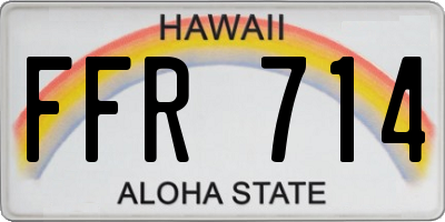 HI license plate FFR714