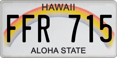HI license plate FFR715